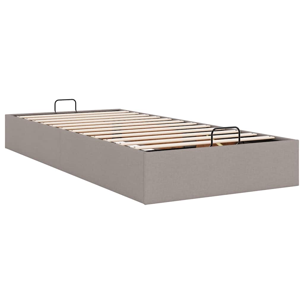 osmannisk sengeramme uden madras 100x200 cm stof gråbrun