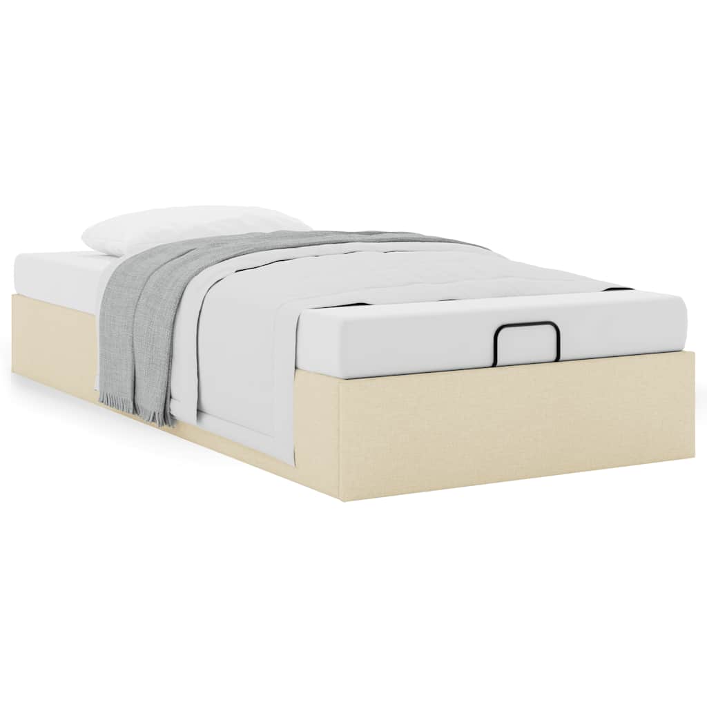 osmannisk sengeramme uden madras 100x200 cm stof cremefarvet