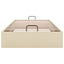 osmannisk sengeramme uden madras 100x200 cm stof cremefarvet