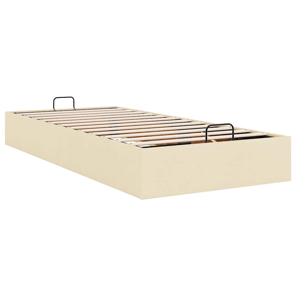 osmannisk sengeramme uden madras 100x200 cm stof cremefarvet