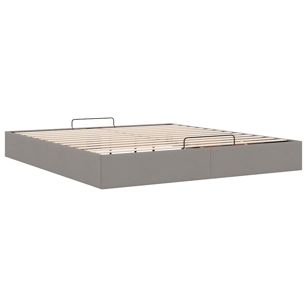 osmannisk sengeramme uden madras 160x200 cm stof gråbrun