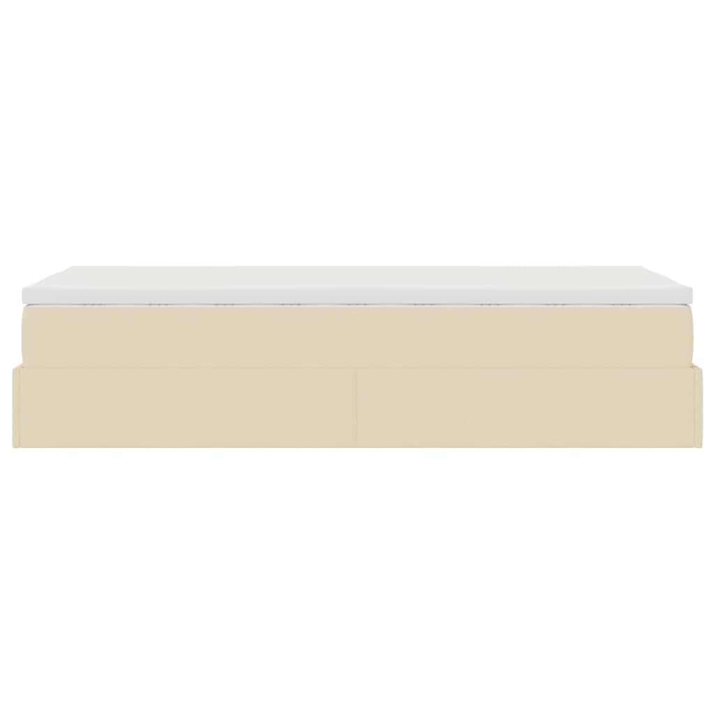 osmannisk sengeramme med madras 80x200 cm stof cremefarvet