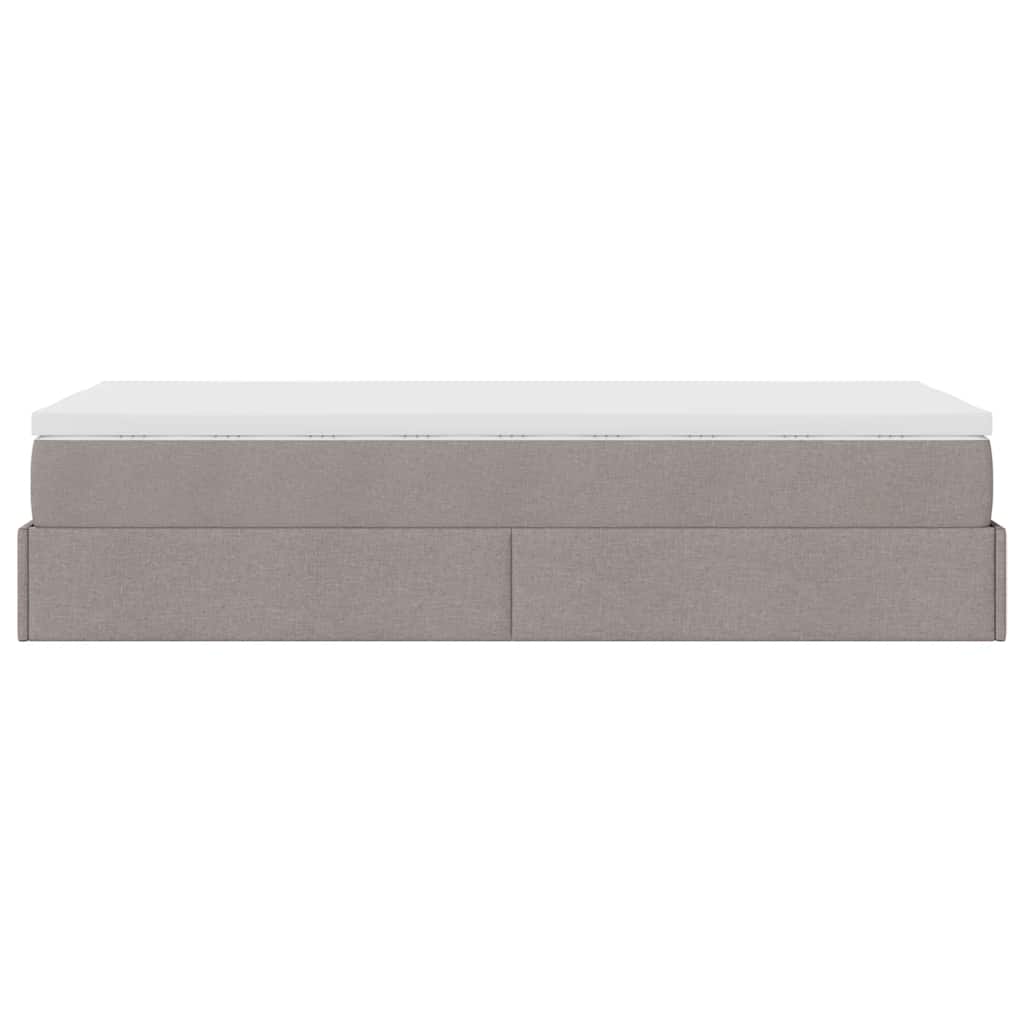 osmannisk sengeramme med madras 100x200 cm stof gråbrun