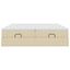 osmannisk sengeramme med madrasser 160x200 cm stof cremefarvet