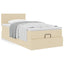 osmannisk sengeramme med madras 80x200 cm stof cremefarvet
