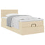 osmannisk sengeramme med madras 80x200 cm stof cremefarvet