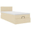 osmannisk sengeramme med madras 80x200 cm stof cremefarvet