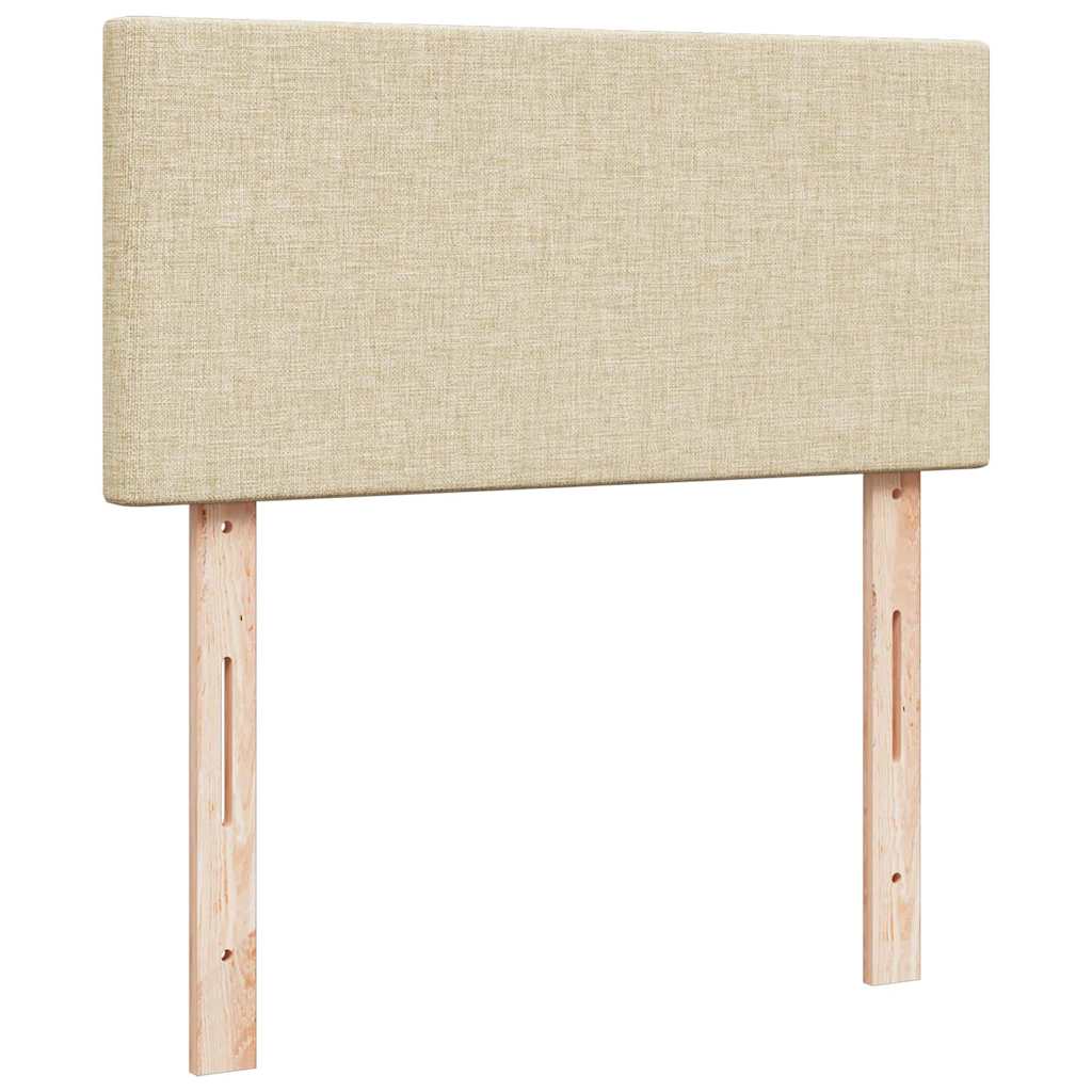 osmannisk sengeramme med madras 80x200 cm stof cremefarvet
