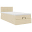 osmannisk sengeramme med madras 80x200 cm stof cremefarvet