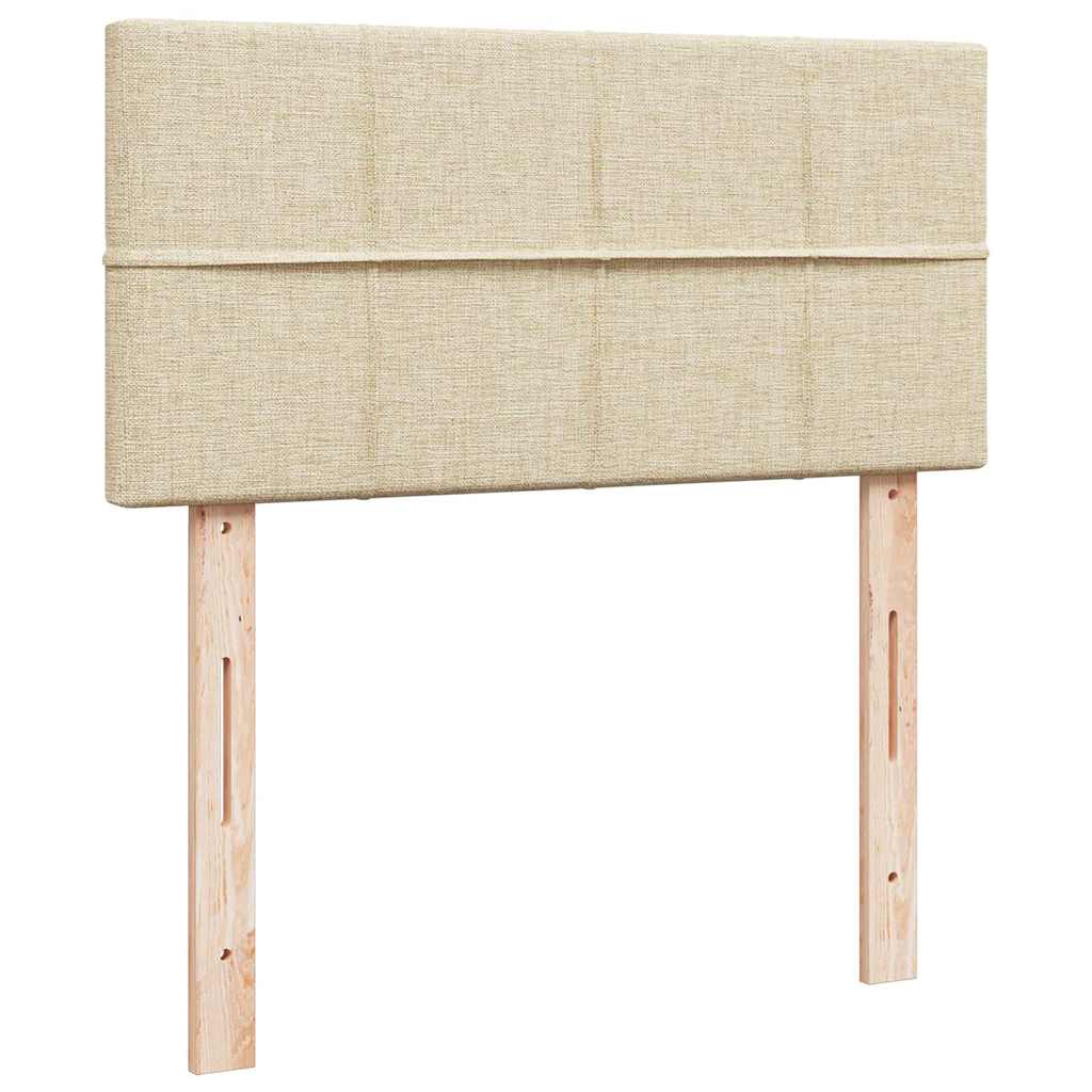 osmannisk sengeramme med madras 80x200 cm stof cremefarvet