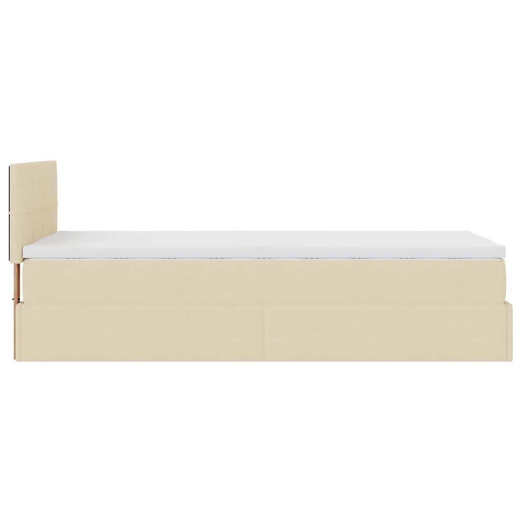 osmannisk sengeramme med madras 80x200 cm stof cremefarvet