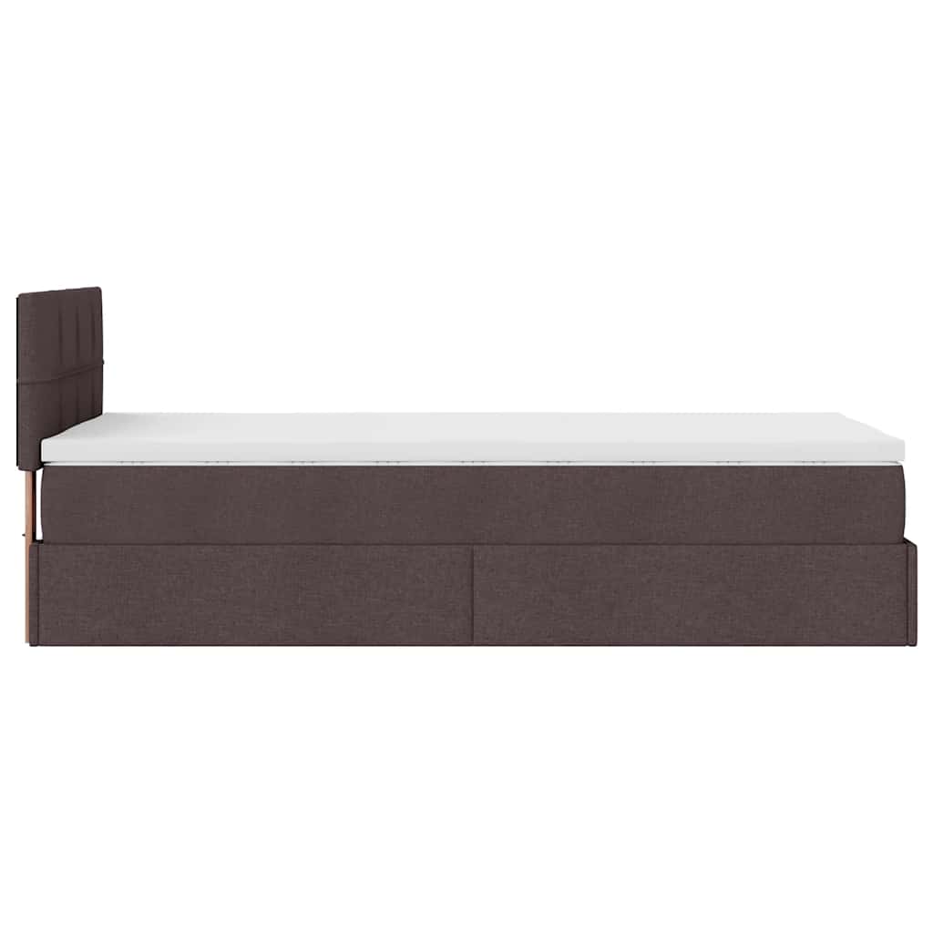 osmannisk sengeramme med madras 90x190 cm stof mørkebrun