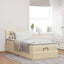 osmannisk sengeramme med madras 80x200 cm stof cremefarvet
