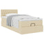 osmannisk sengeramme med madras 80x200 cm stof cremefarvet