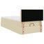 osmannisk sengeramme med madras 80x200 cm stof cremefarvet
