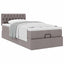 ottoman seng med madras 100x200 cm stof gråbrun