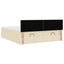 osmannisk sengeramme med madrasser 160x200 cm stof cremefarvet