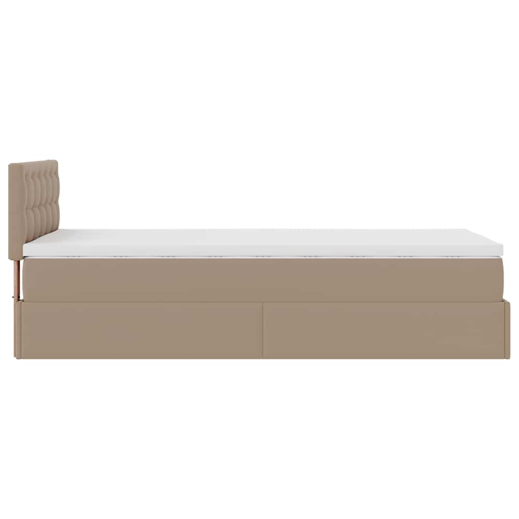 osmannisk sengeramme med madras 80x200 cm kunstlæder cappuccino
