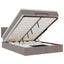 Ottoman seng med madras & LEDs Taupe 140x200 cm Stof
