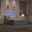 Ottoman seng med madras & LEDs Taupe 140x200 cm Stof