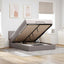 Ottoman seng med madras & LEDs Taupe 140x200 cm Stof