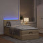 osmannisk sengeramme med madras 80x200 cm stof cremefarvet