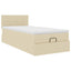 osmannisk sengeramme med madras 80x200 cm stof cremefarvet