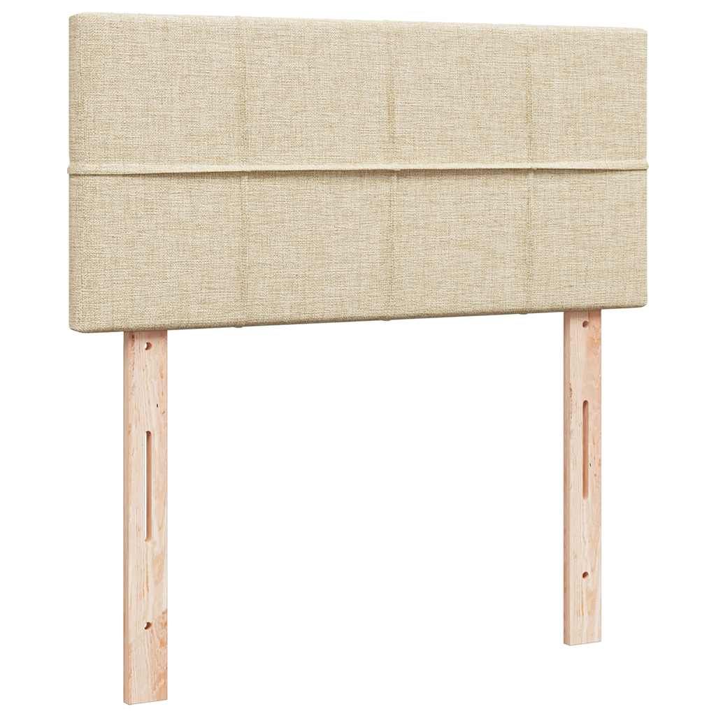 osmannisk sengeramme med madras 80x200 cm stof cremefarvet