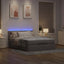 Ottoman seng med madras & LEDs Taupe 140x200 cm Stof