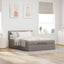 Ottoman seng med madras & LEDs Taupe 140x200 cm Stof