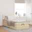 osmannisk sengeramme med madras 80x200 cm stof cremefarvet