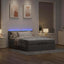 Ottoman seng med madras & LEDs Taupe 140x200 cm Stof