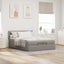 Ottoman seng med madras & LEDs Taupe 140x200 cm Stof