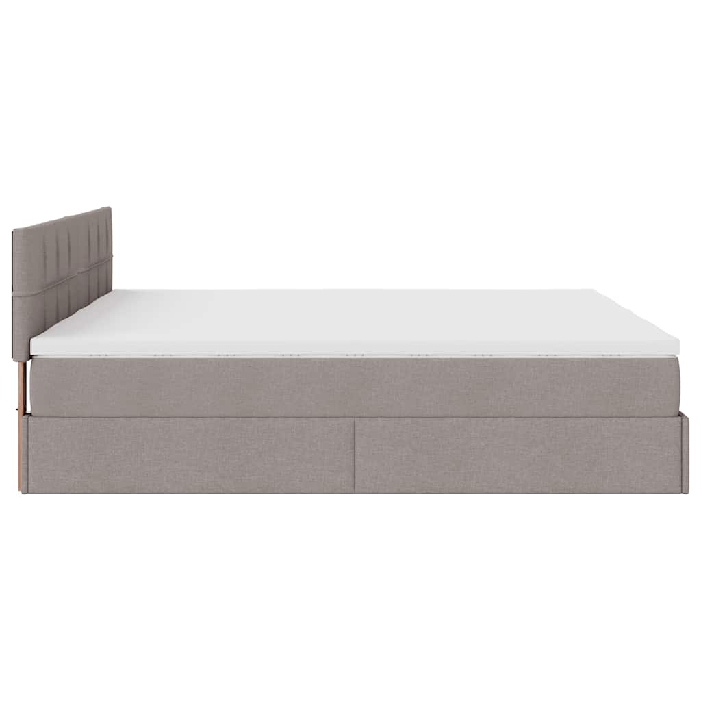 osmannisk sengeramme med madrasser 180x200 cm stof gråbrun