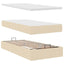 osmannisk sengeramme med madrasser 160x200 cm stof cremefarvet