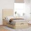 osmannisk sengeramme med madras 80x200 cm stof cremefarvet
