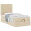 osmannisk sengeramme med madras 80x200 cm stof cremefarvet