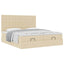 osmannisk sengeramme med madrasser 160x200 cm stof cremefarvet