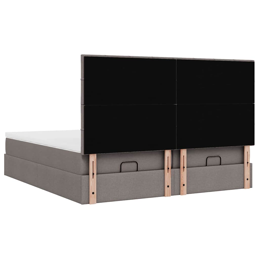 osmannisk sengeramme med madrasser 180x200 cm stof gråbrun
