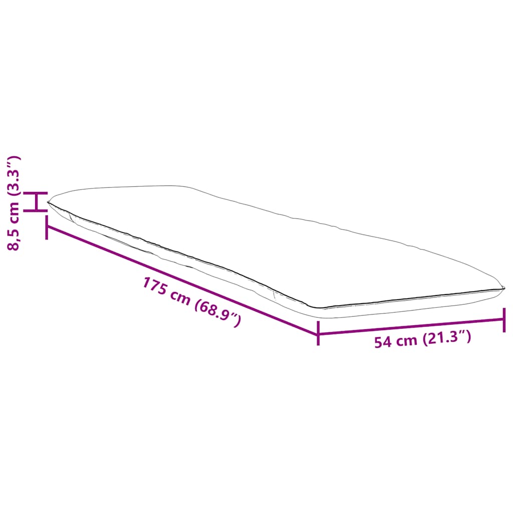 foldbar liggestol 175x54x8,5 cm oxfordstof grå