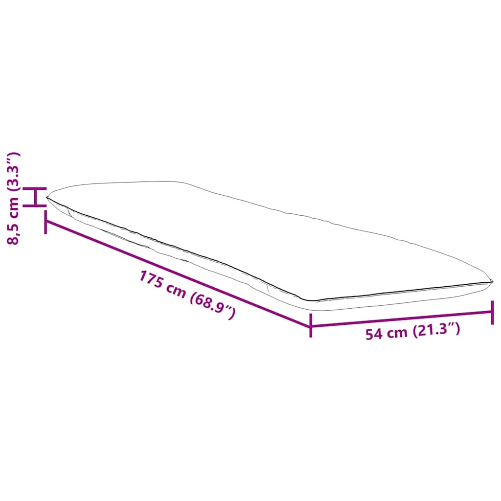 foldbar liggestol 175x54x8,5 cm oxfordstof gråternet