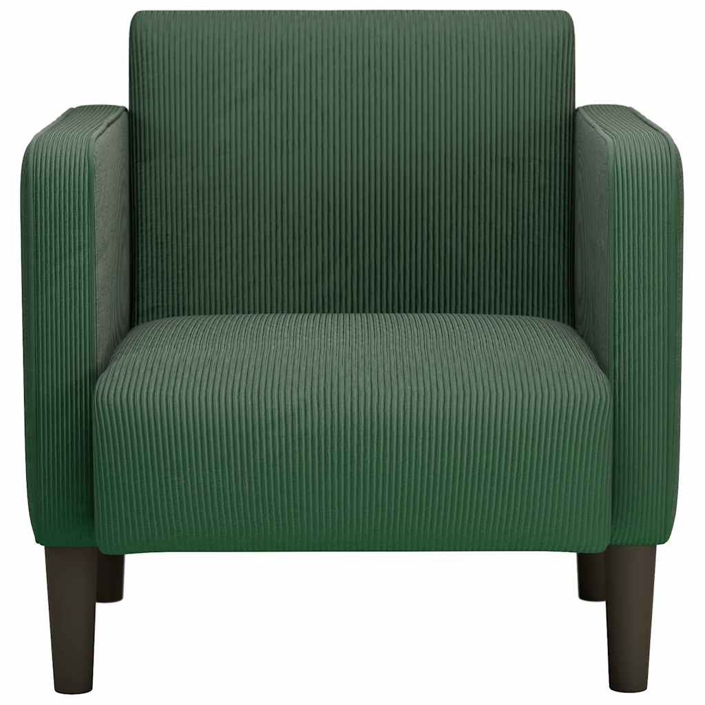 sofastol med armlæn 54 cm fløjlsstof mørkegrøn