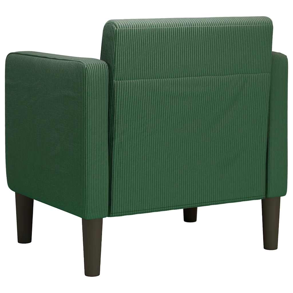 sofastol med armlæn 54 cm fløjlsstof mørkegrøn