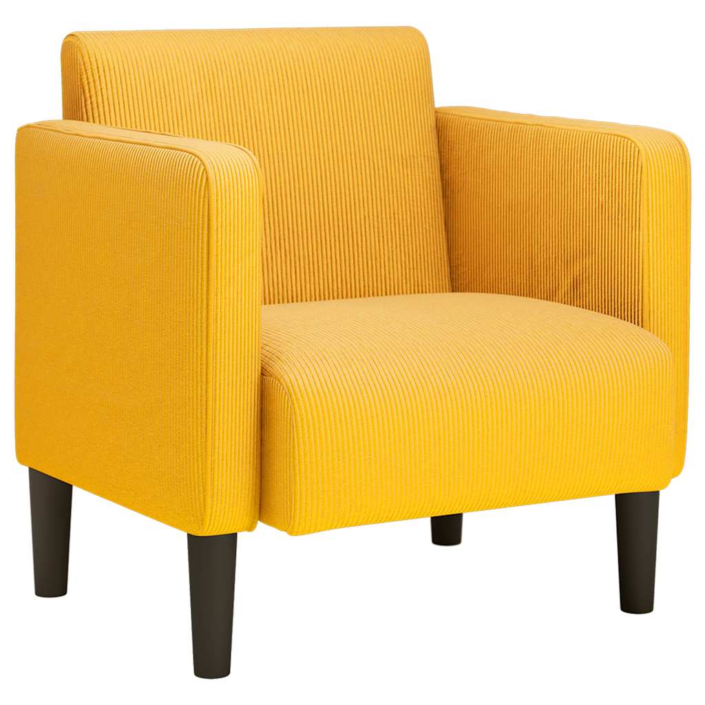 sofastol med armlæn 54 cm fløjlsstof lysegul