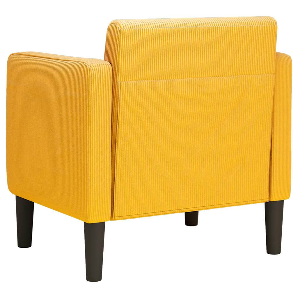 sofastol med armlæn 54 cm fløjlsstof lysegul