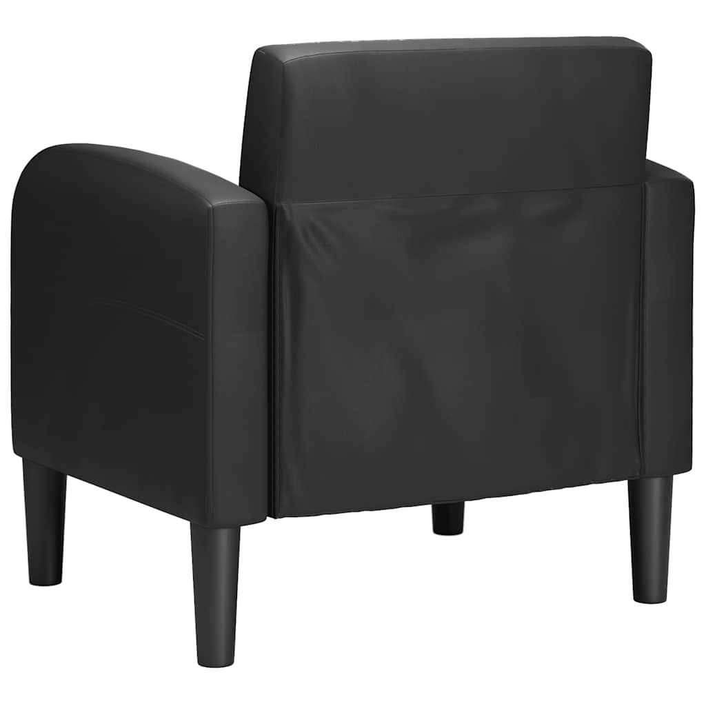 sofastol med armlæn 54 cm kunstlæder sort