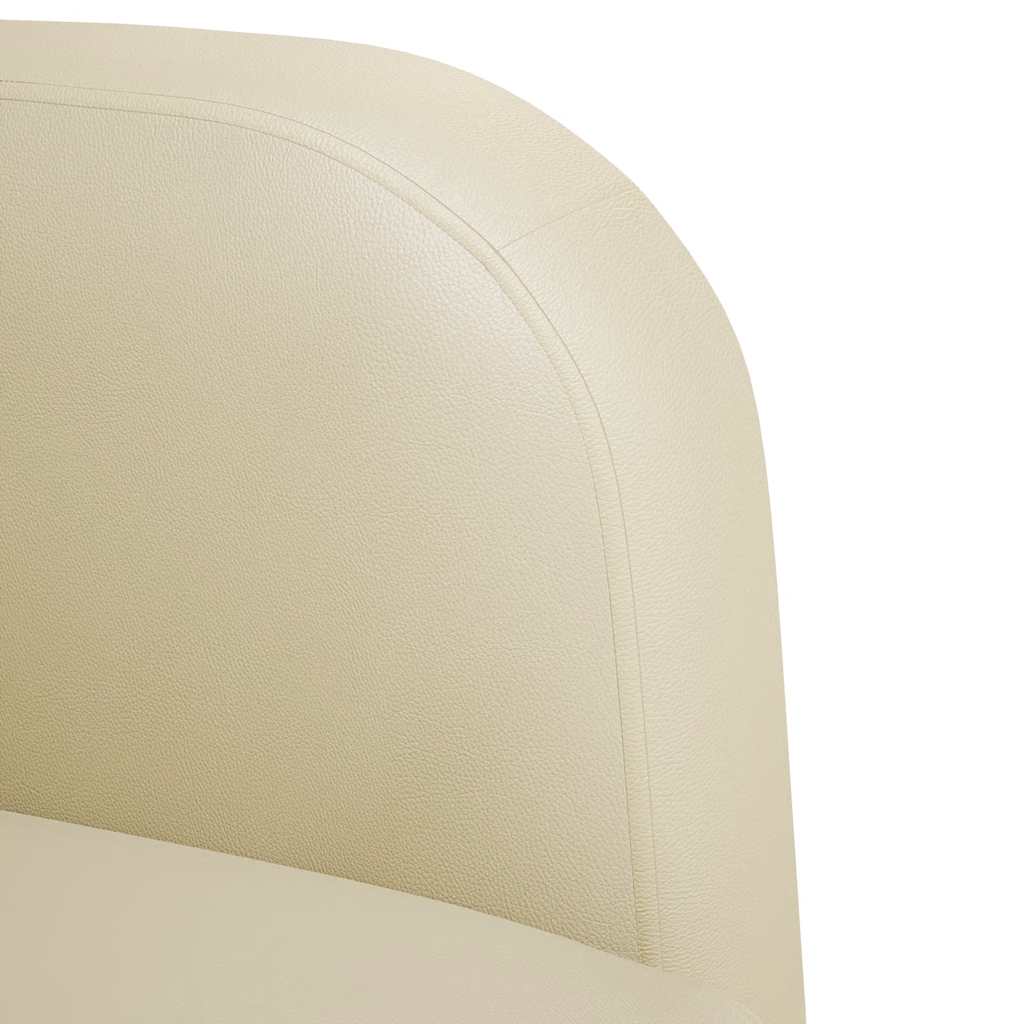 sofastol med armlæn 54 cm kunstlæder cremefarvet