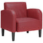 sofastol med armlæn 54 cm kunstlæder vinrød