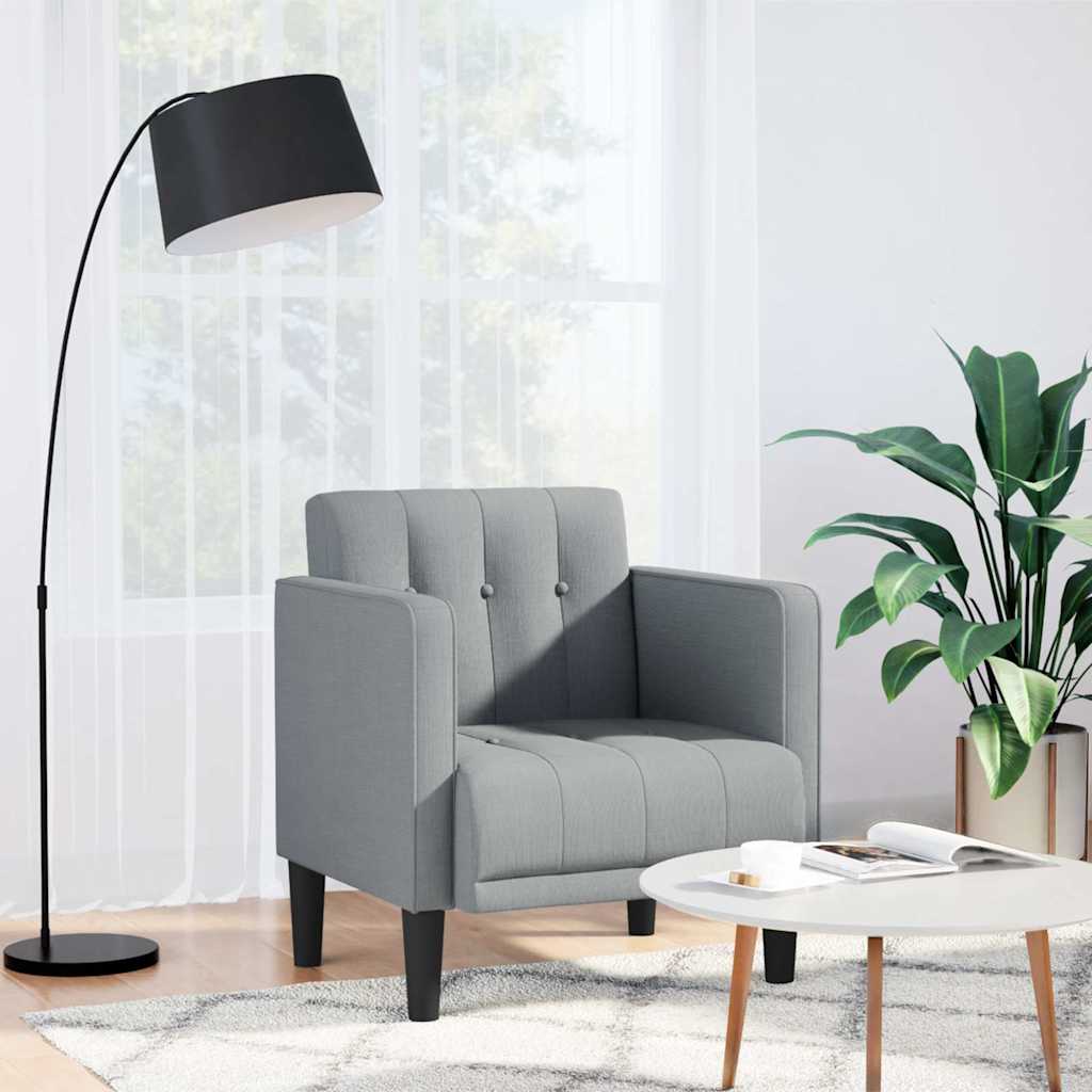 sofastol med armlæn 53 cm stof lysegrå