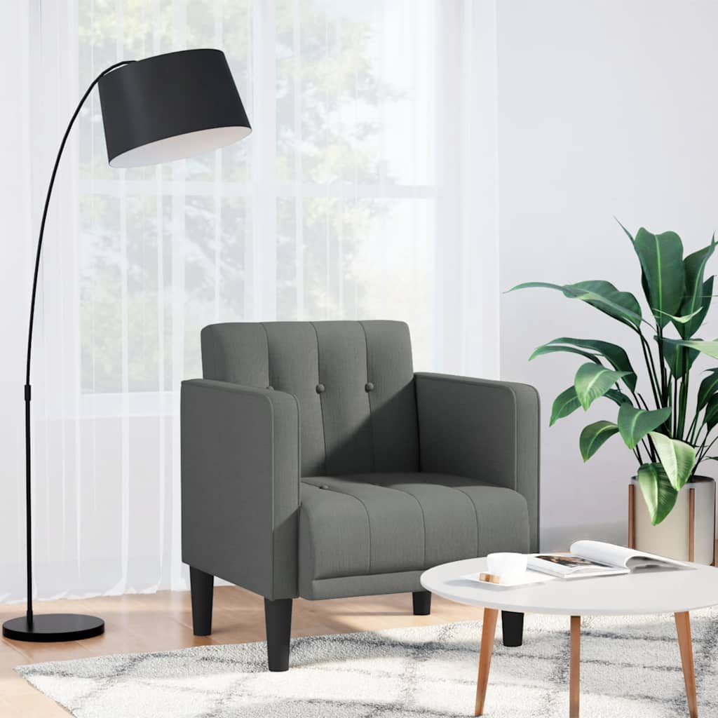 sofastol med armlæn 53 cm stof mørkegrå